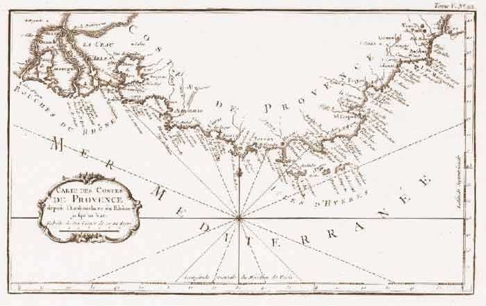 Carte des Côtes Méditerranéennes